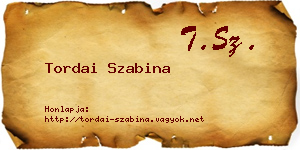 Tordai Szabina névjegykártya